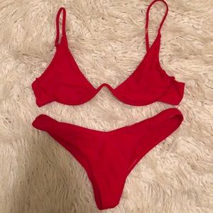 Red underwire Bikini Set